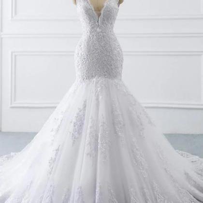 Mermaid Wedding Dresses 2021 V Neck..