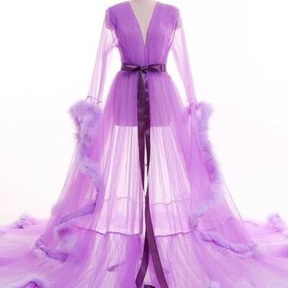 Luxury Birdal Tulle Robes With Hat ..