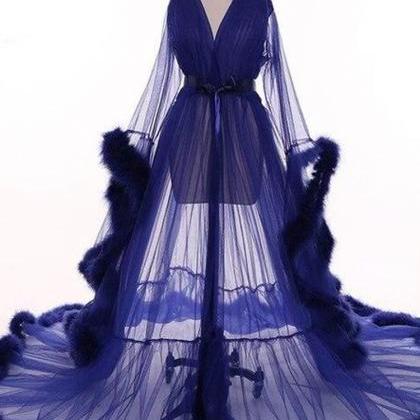 Luxury Birdal Tulle Robes With Hat ..