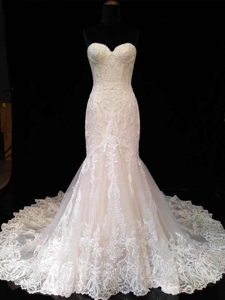  light blush/cream and ivory detachable spaghetti strap sheath wedding dress