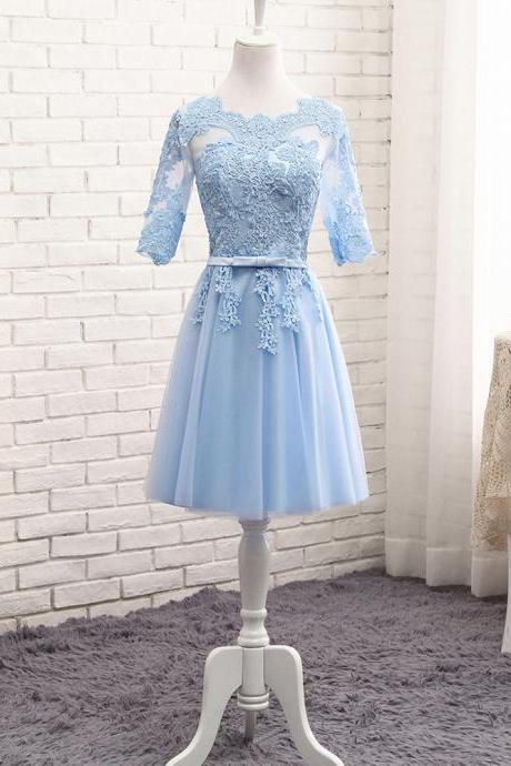 Lace up Long middle short blue Bridesmaid Dresses 2021 new Sister group party prom dress plus size toast suit wholesale