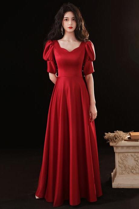Red backless high-end evening dress