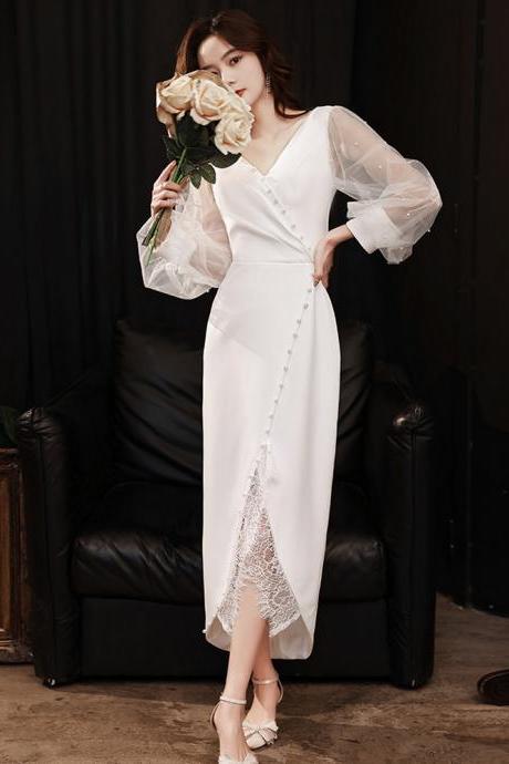 Elegant white evening dress