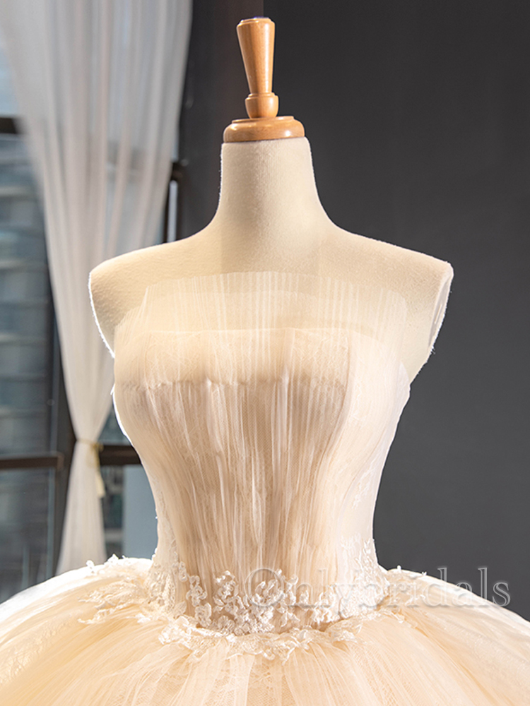 High-Low Applique Prom Dress, Sweet Heart Lace Prom Dress, D464