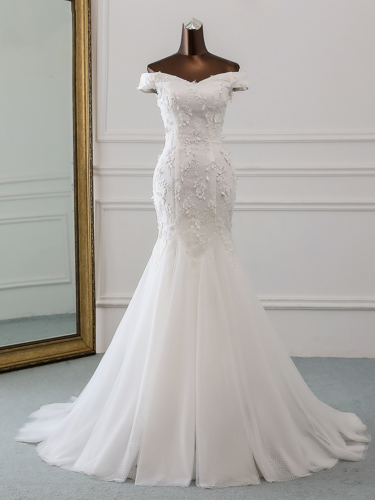 New Style Beautiful Three-dimensional Flower Lace Wedding Dress 2021 ...