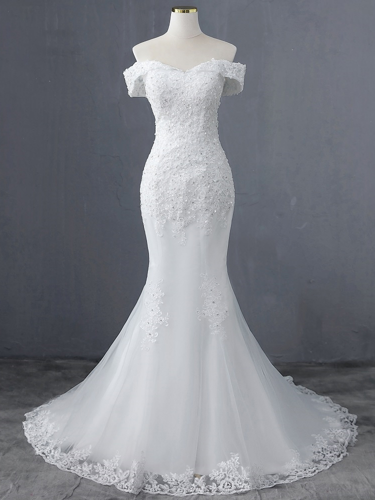 Oat Ncek Style Mermaid Wedding Dress 2021 Wedding Gowns Marriage Bride ...