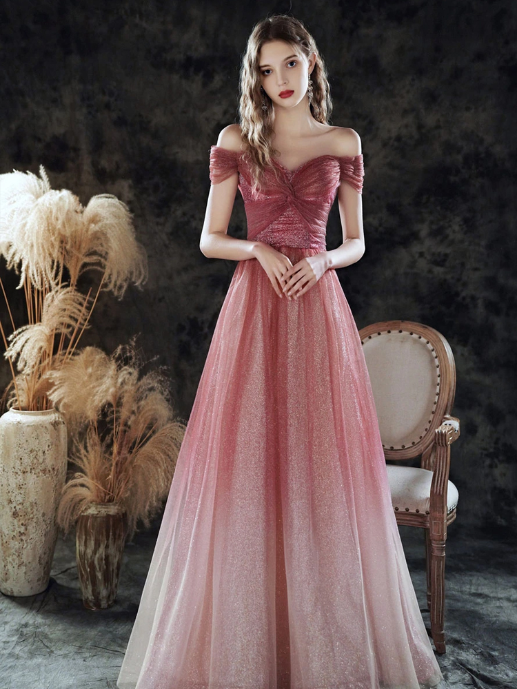Burgundy Sweetheart Tulle Sequin Long Prom Dress, Burgundy Evening ...